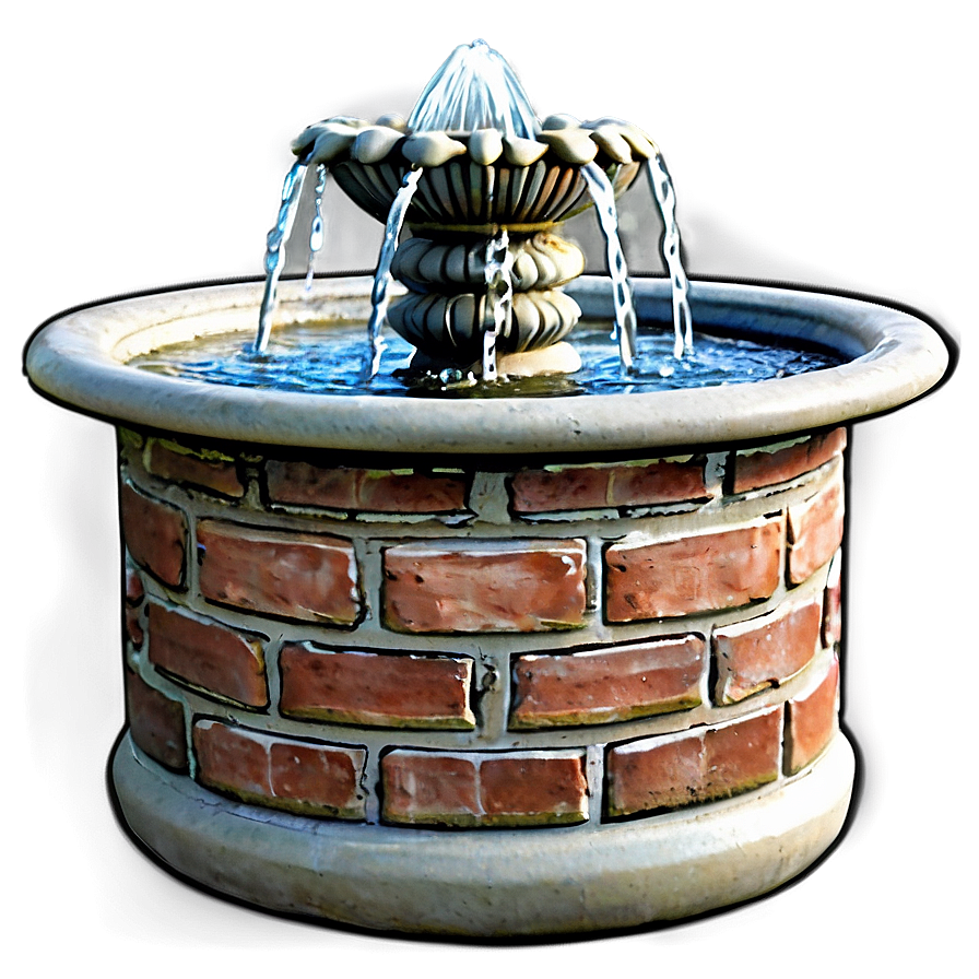 Brick Water Fountain Png 05062024 PNG Image