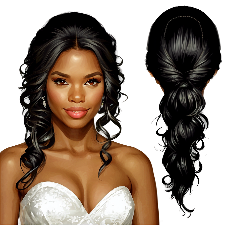 Bridal Hair Clipart Png 06282024 PNG Image