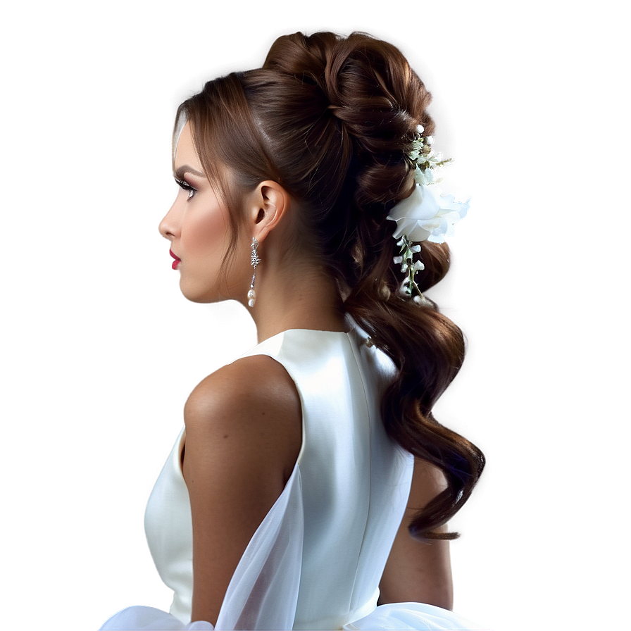 Bridal Ponytail Elegance Png Hiq PNG Image