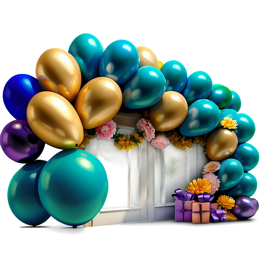 Bridal Shower Balloon Garland Png 06282024 PNG Image