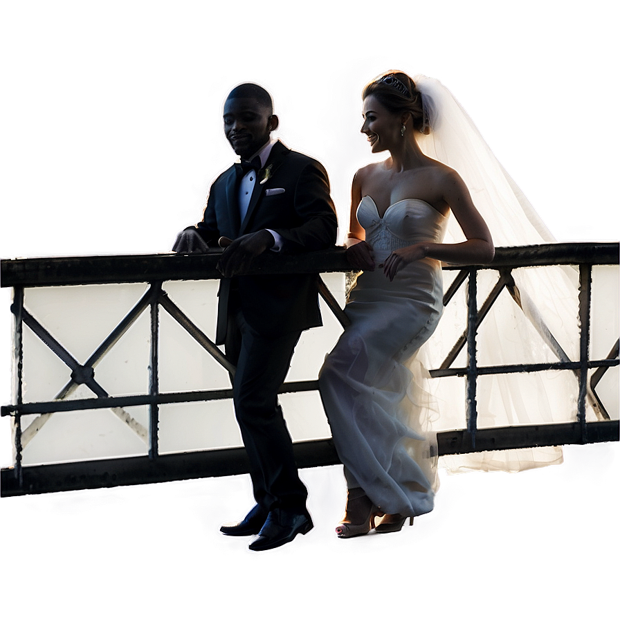 Bride And Groom On Bridge Png 06262024 PNG Image