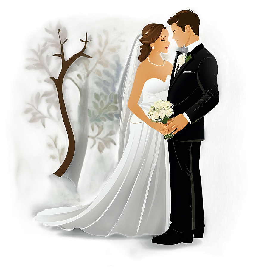 Bride And Groom Vector Png Jvn PNG Image