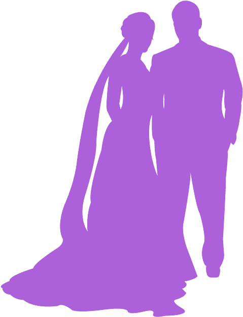 Brideand Groom Silhouette PNG Image