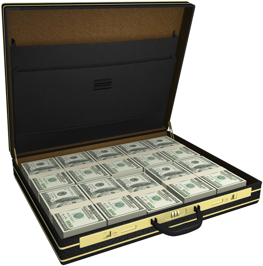 Briefcase Fullof Hundred Dollar Bills PNG Image