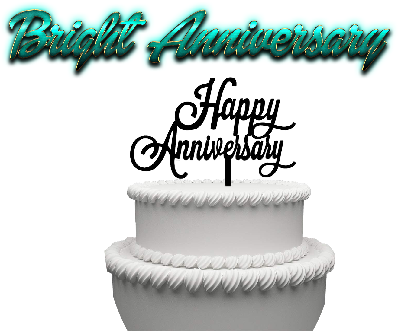 Bright Anniversary Celebration Cake PNG Image