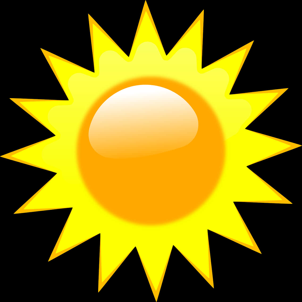 Bright Cartoon Sun Graphic PNG Image