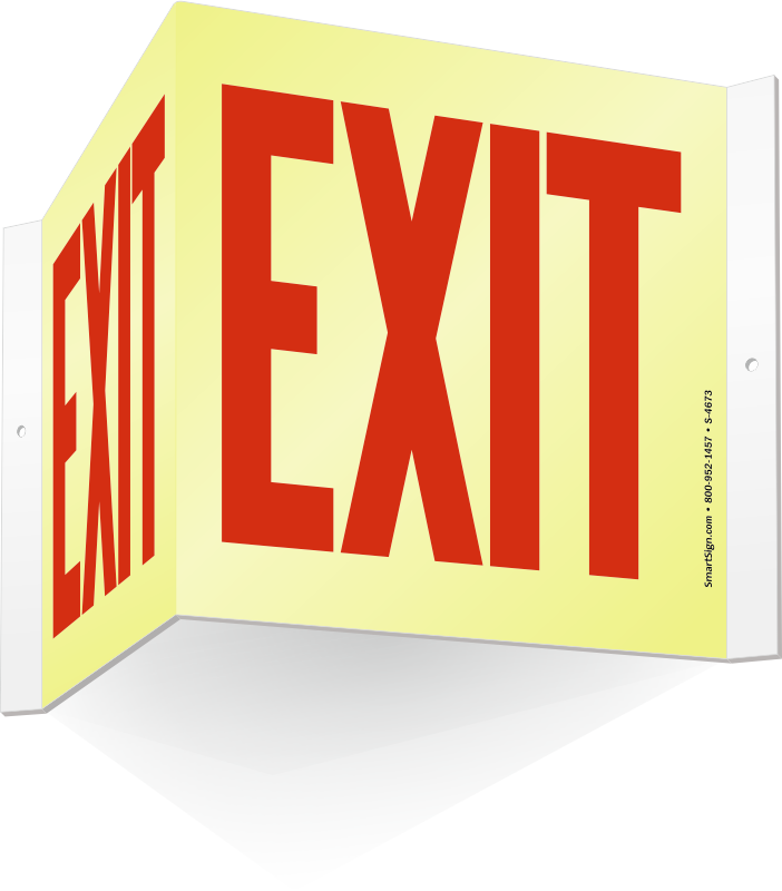 Bright Exit Sign PNG Image