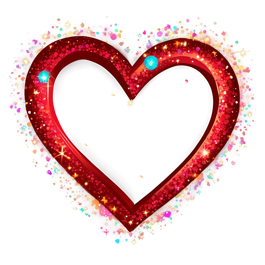 Bright Glitter Heart Png Bjd PNG Image