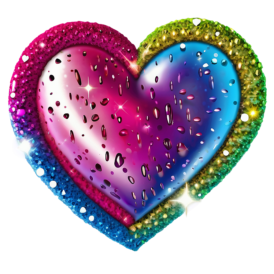 Bright Glitter Heart Png Ttv66 PNG Image