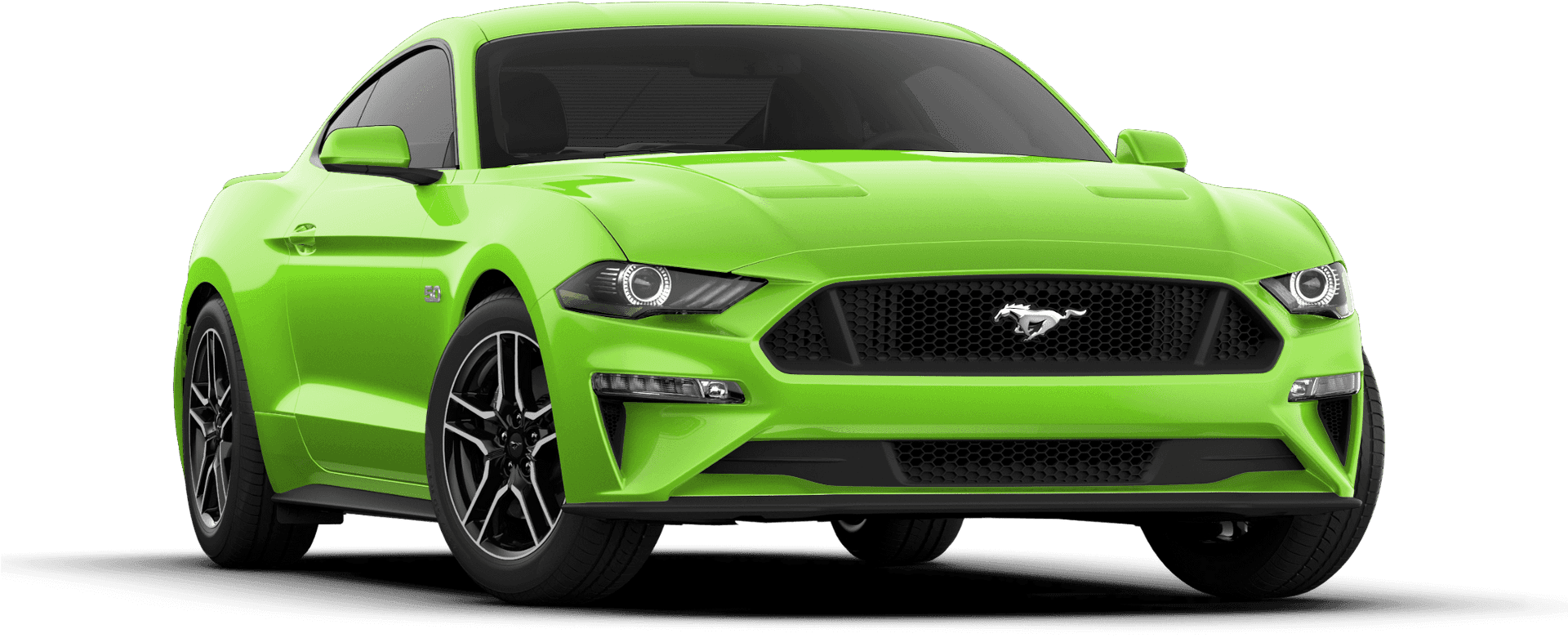 Bright Green Ford Mustang Profile View