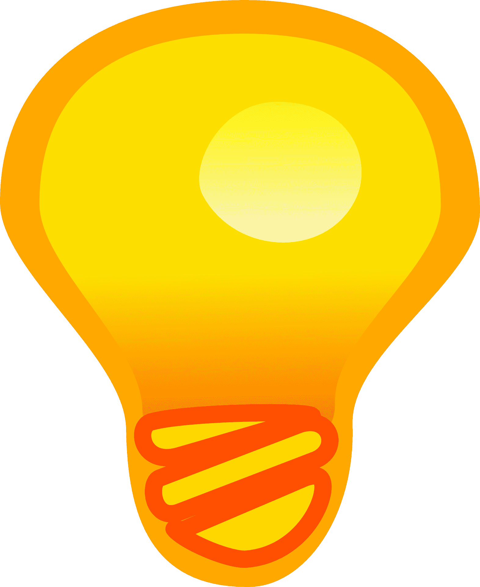 Bright Idea Light Bulb Graphic PNG Image