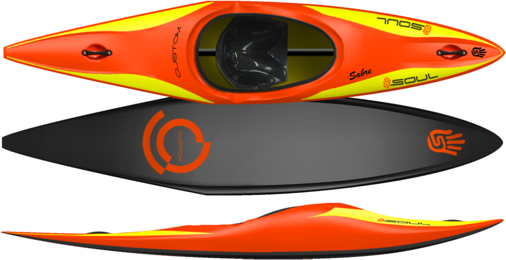 Bright Orange Kayak Design PNG Image