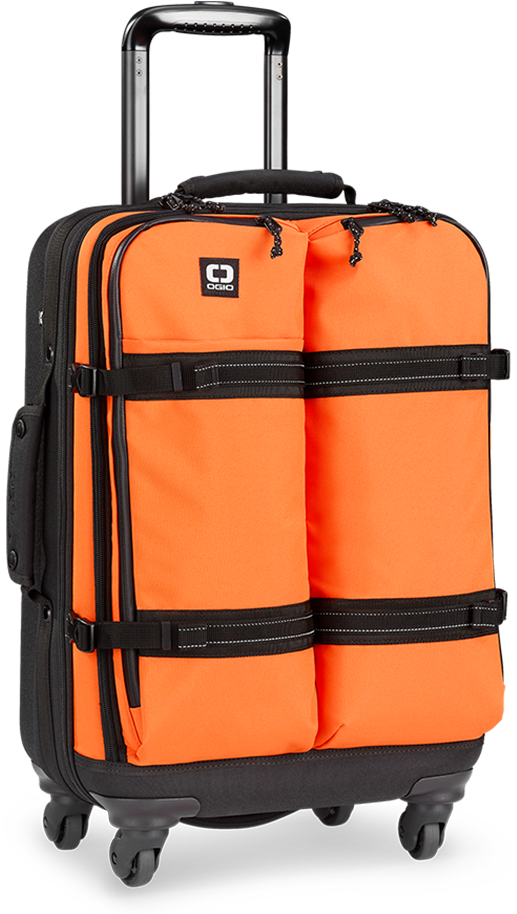 Bright Orange Softside Luggage Bag PNG Image