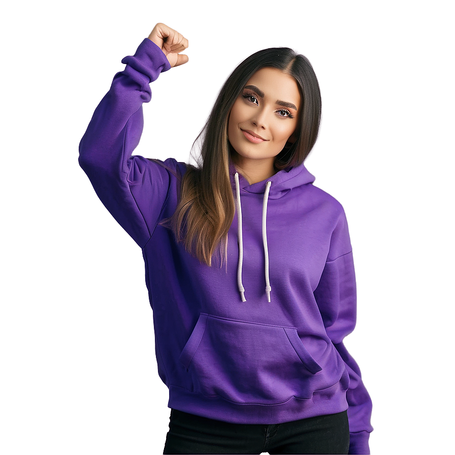 Bright Purple Hoodie Visual Png Xju PNG Image