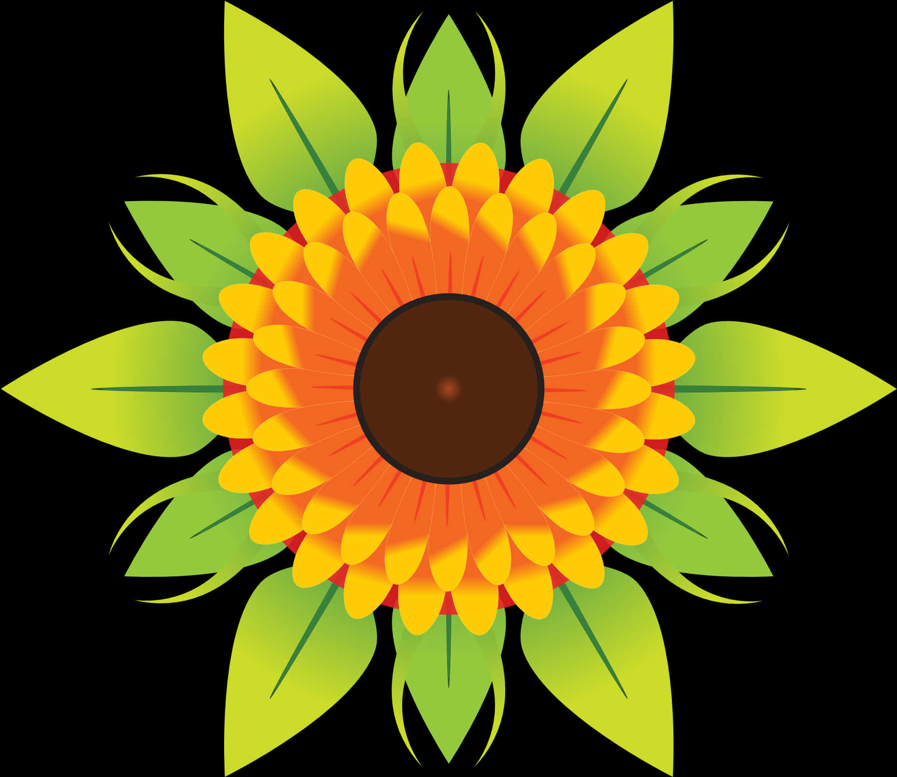 Bright Sunflower Vector Illustration PNG Image