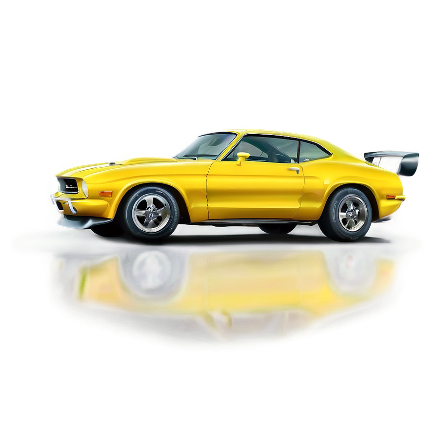 Bright Yellow Car Drawing Png Gmt90 PNG Image