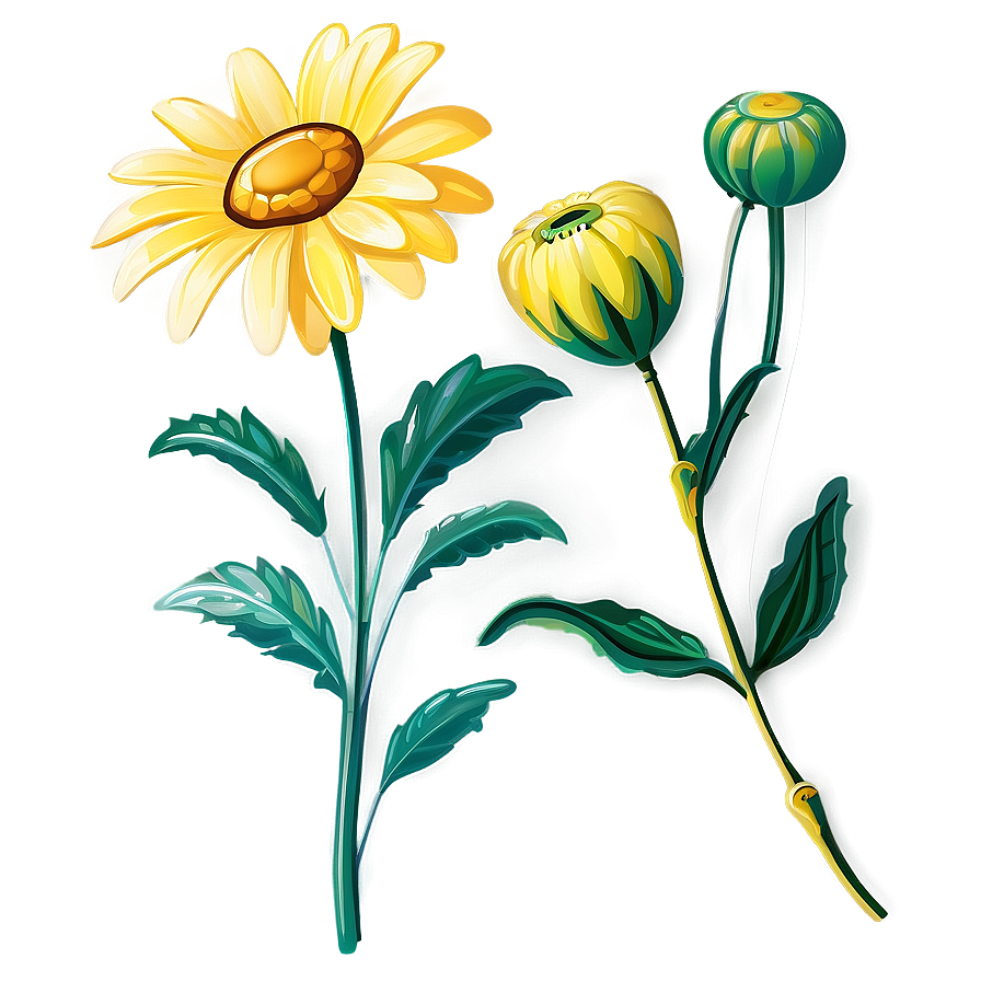 Bright Yellow Daisy Clipart Png 06292024 PNG Image