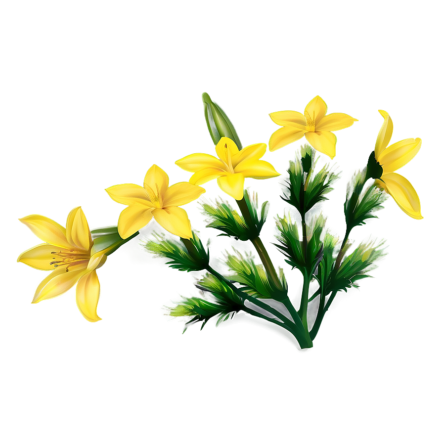 Bright Yellow Flowers Png Lhm PNG Image