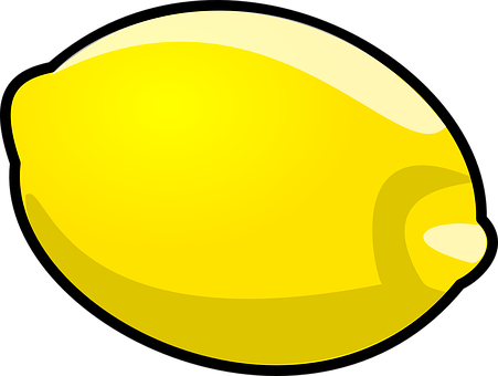 Bright Yellow Lemon Graphic PNG Image