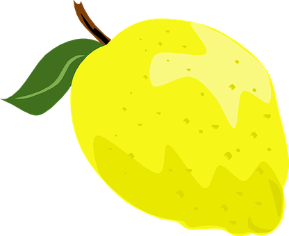 Bright Yellow Lemon Illustration PNG Image