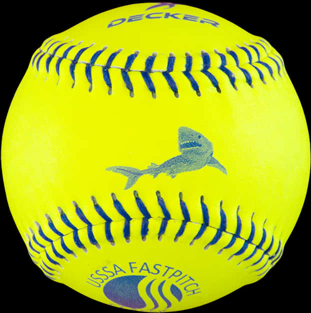 Bright Yellow Softballwith Logo PNG Image