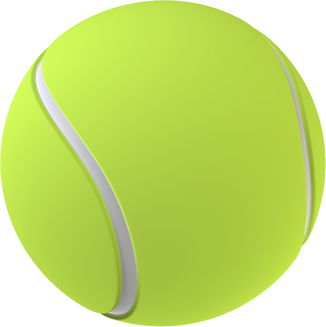 Bright Yellow Tennis Ball PNG Image