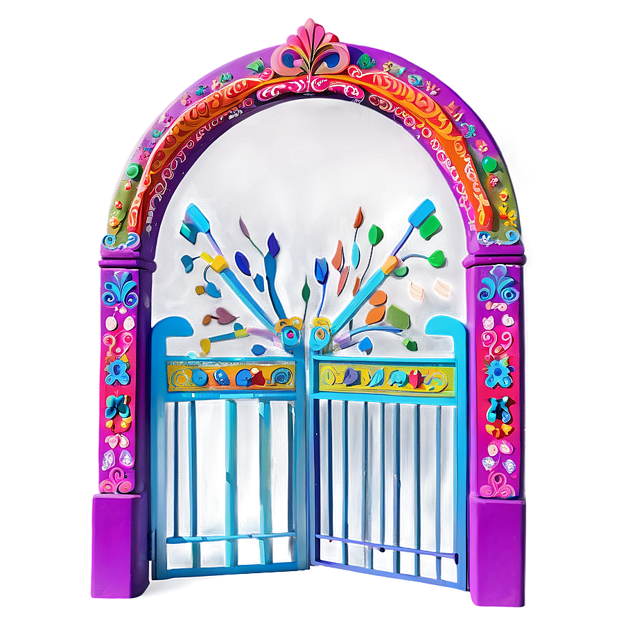 Brightly Painted Fun Gate Png 05242024 PNG Image