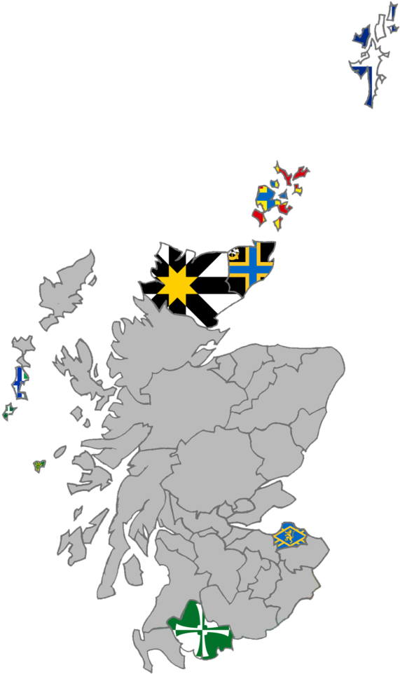 British Isles Flags Map PNG Image