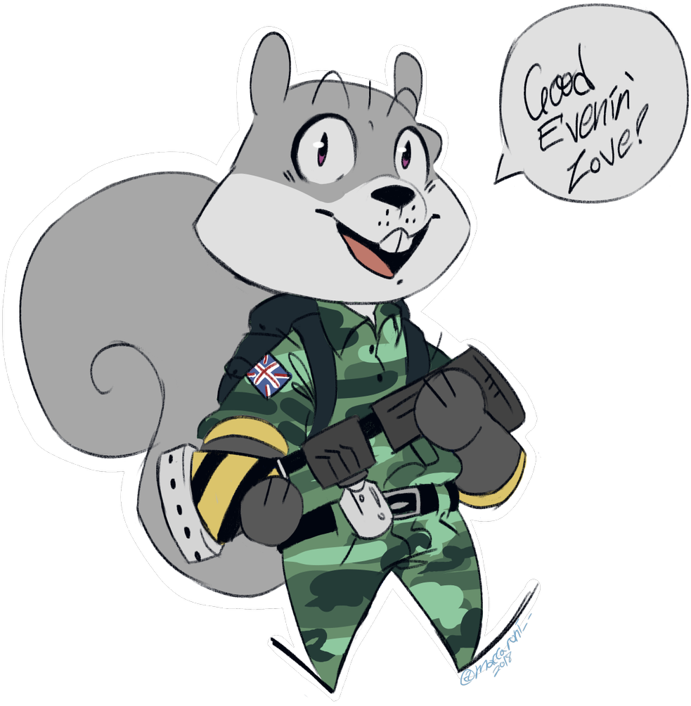 British Military Squirrel Cartoon PNG Image