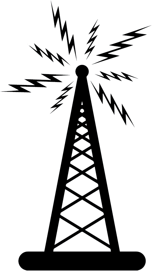 Broadcast Tower Emitting Signals PNG Image