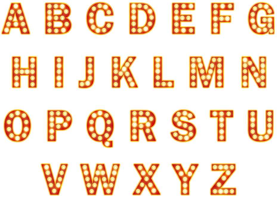 Broadway Marquee Letter Lights PNG Image