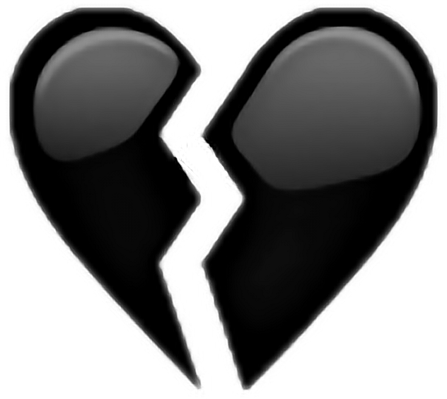 Broken Black Heart Emoji PNG Image