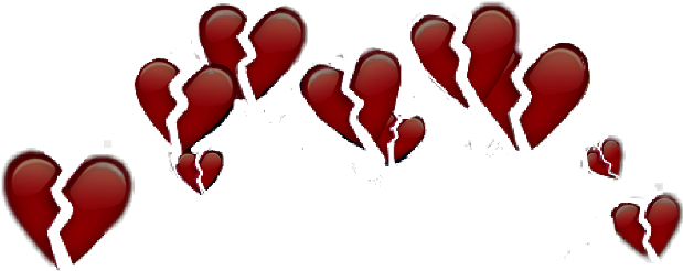 Broken Heart Pieces Scattered PNG Image