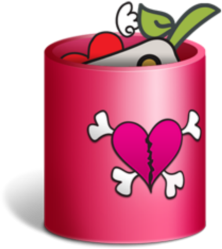 Broken Heart Trash Bin PNG Image