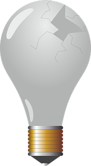 Broken Light Bulb Illustration PNG Image