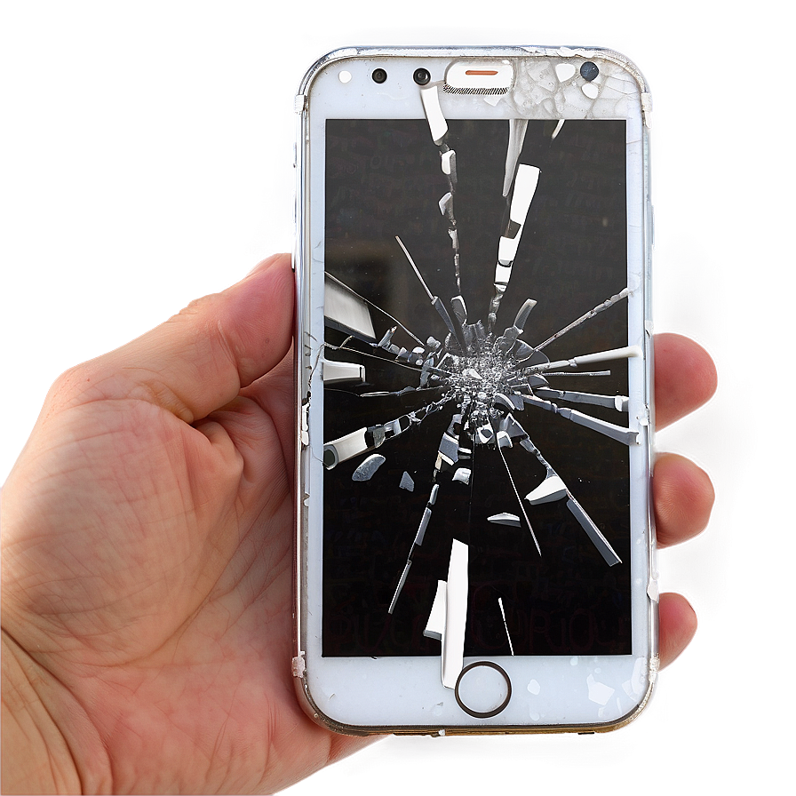 Broken Phone Screen Realistic Png 06242024 PNG Image