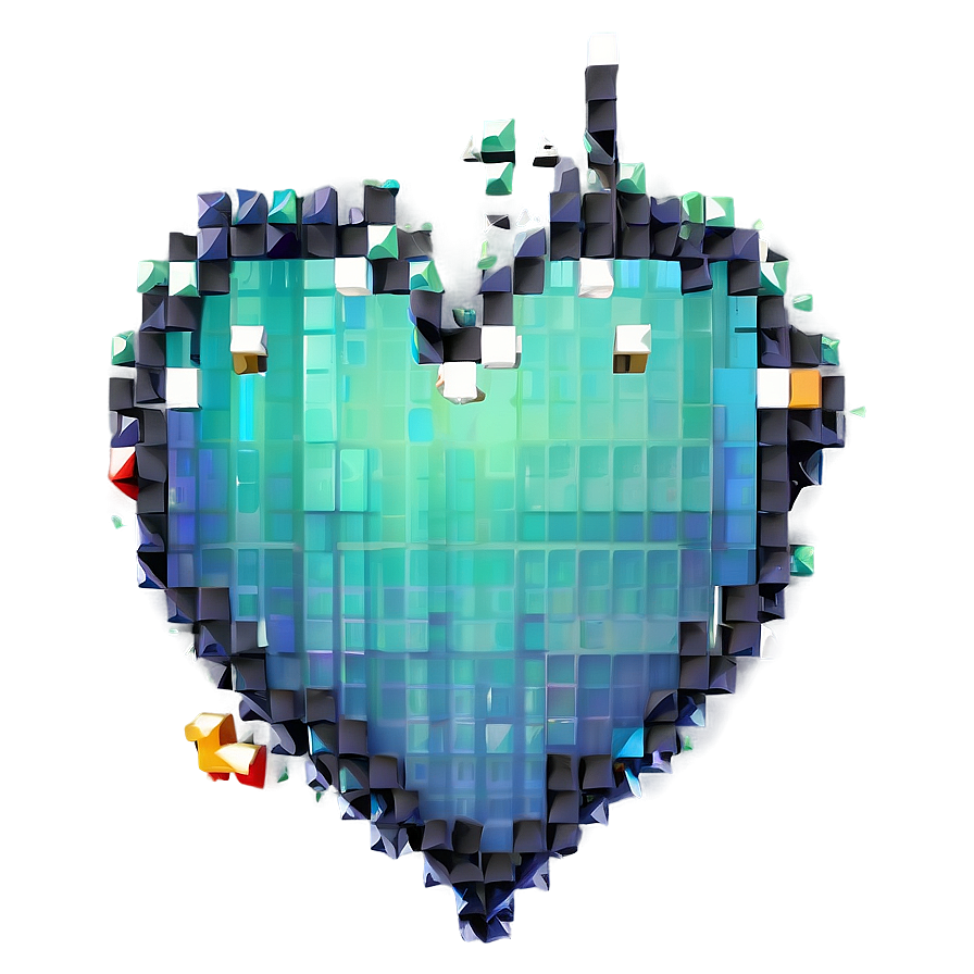 Broken Pixel Heart Png 05252024 PNG Image