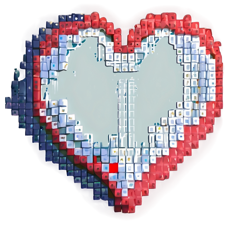 Broken Pixel Heart Png Mup74 PNG Image