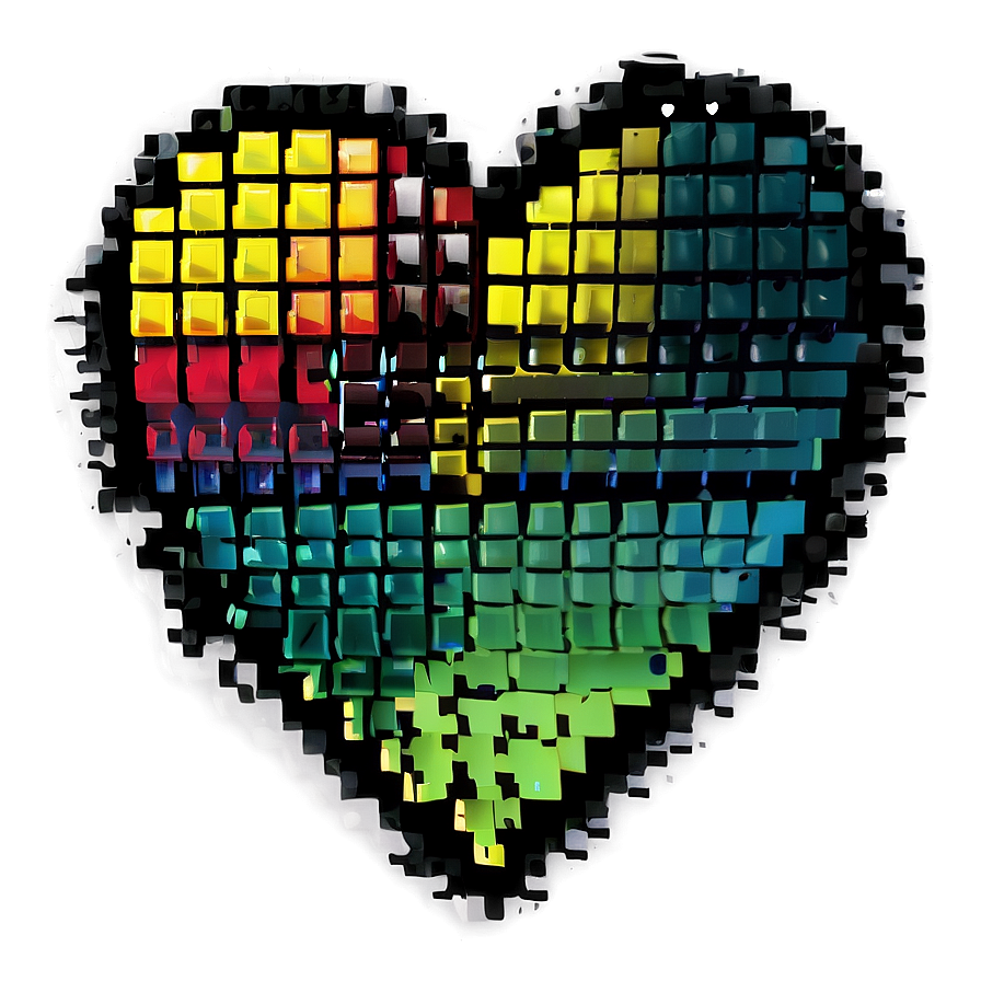 Broken Pixel Heart Png Prh96 PNG Image