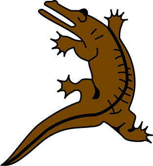 Bronze Alligator Silhouette PNG Image