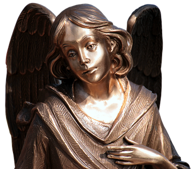 Bronze Angel Sculpture PNG Image