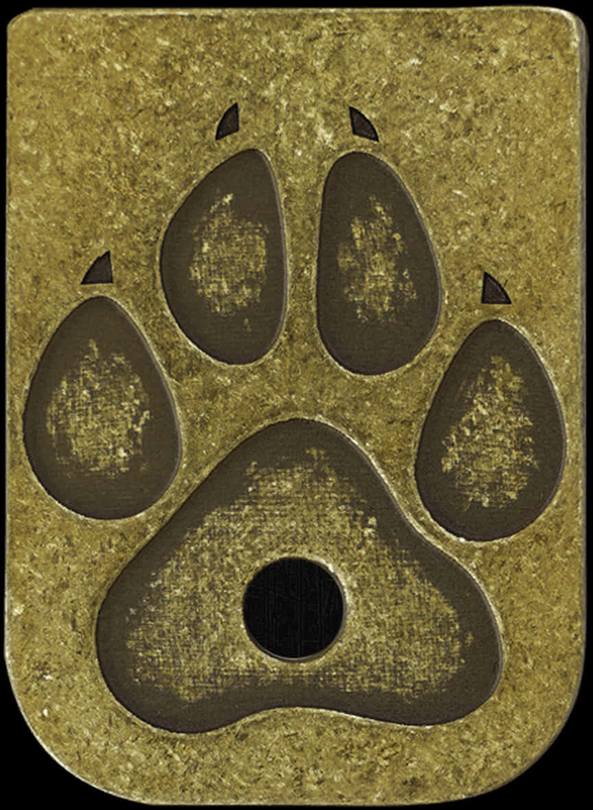 Bronze Dog Paw Design PNG Image