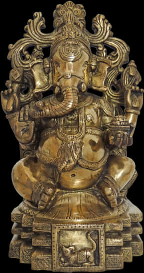 Bronze Ganesh Statue PNG Image