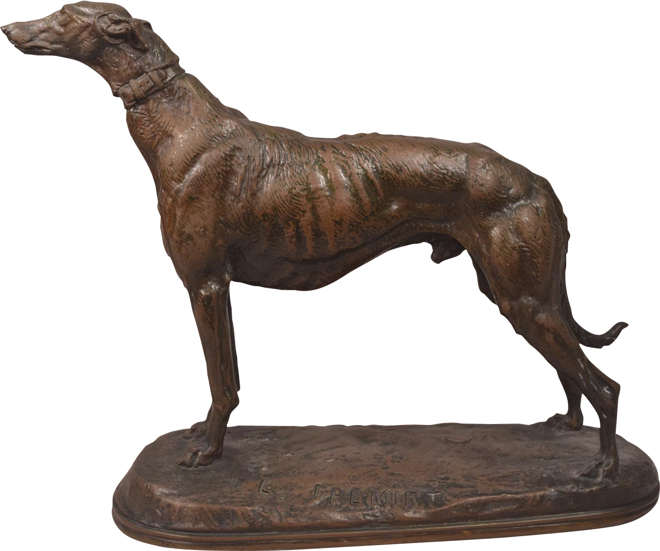 Bronze Greyhound Sculpture PNG Image