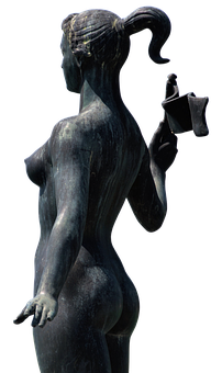 Bronze Statue Elegant Pose PNG Image