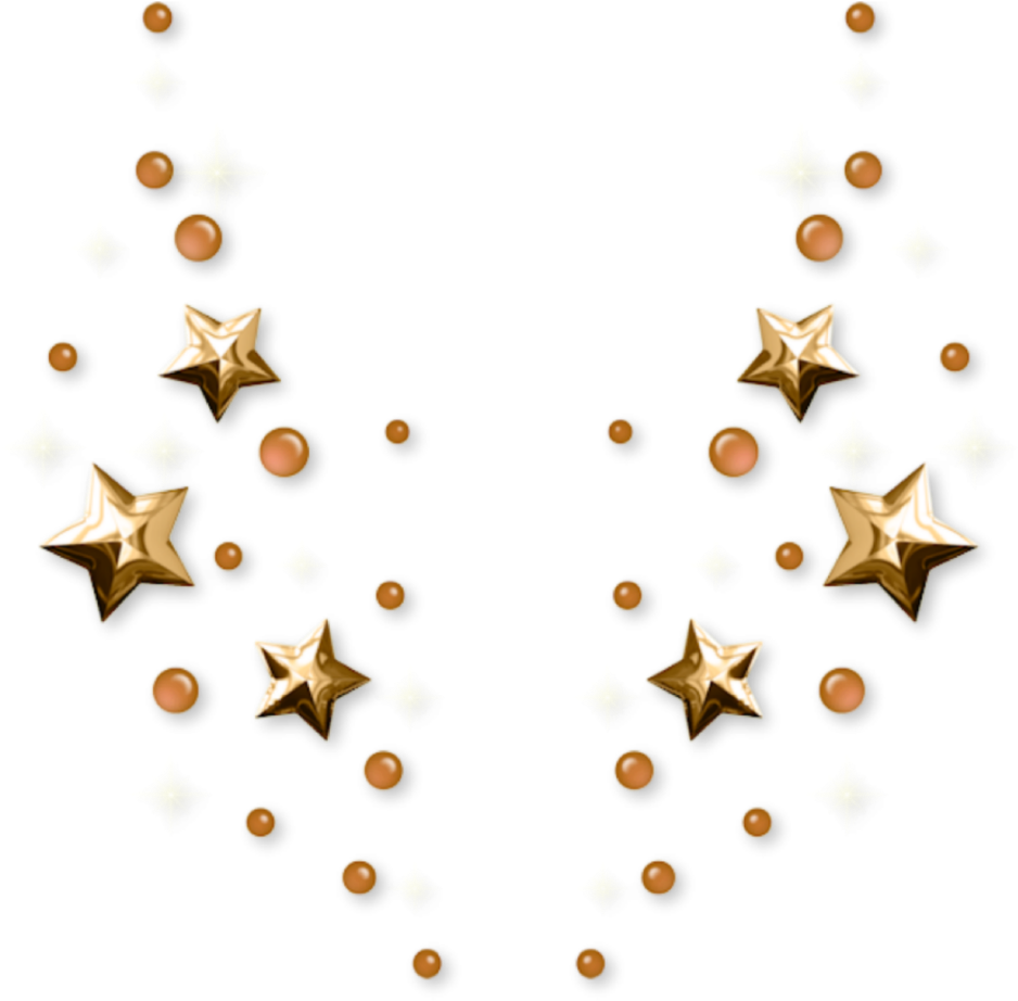 Bronzeand Gold Stars Pattern PNG Image