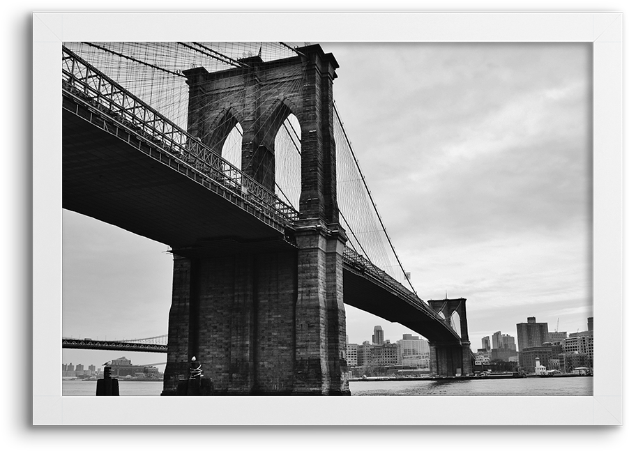 Brooklyn Bridge Blackand White PNG Image