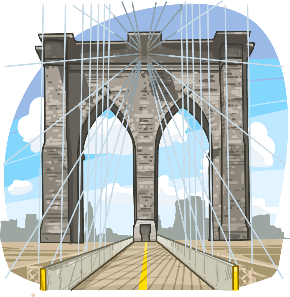 Brooklyn Bridge Illustration PNG Image