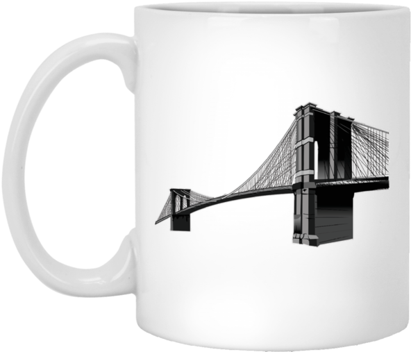 Brooklyn Bridge Printed Mug PNG Image