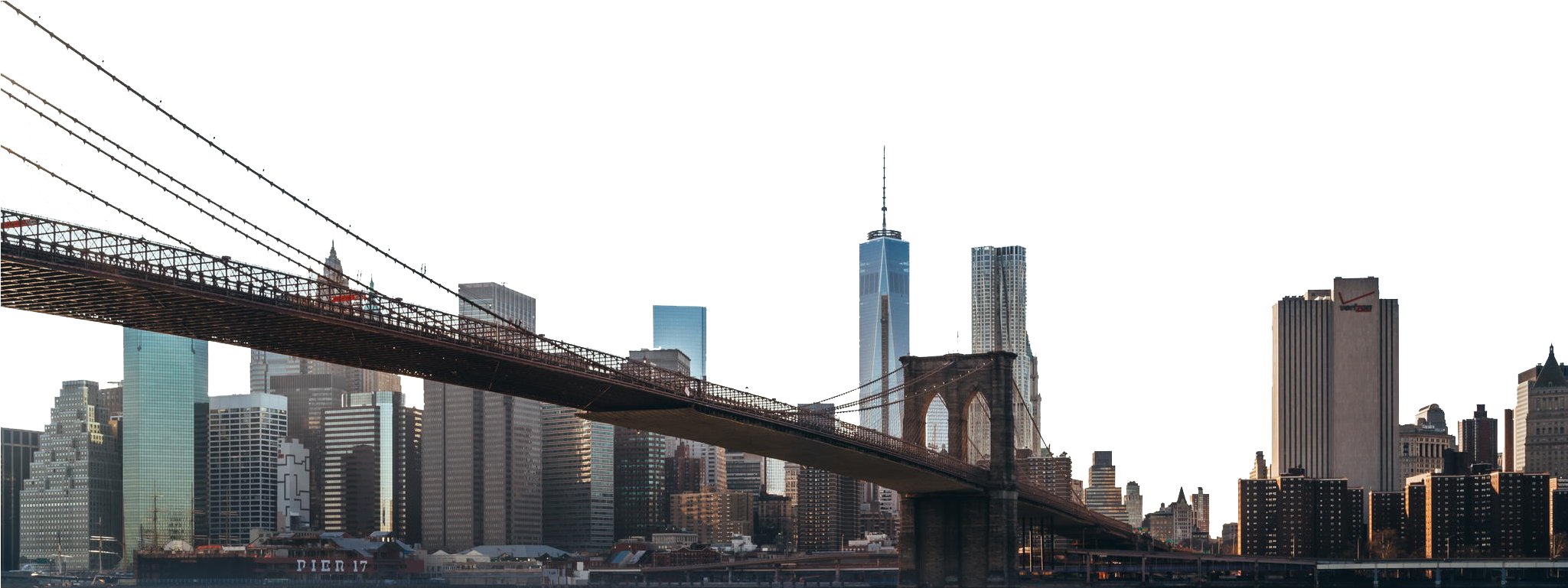 Brooklyn Bridge Skyline View PNG Image